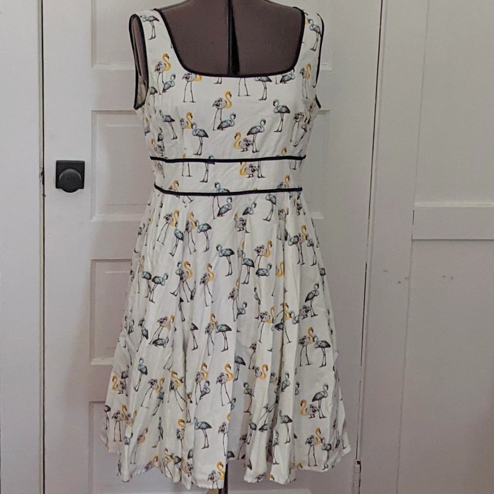 ESHAKTI White Fit & Flair Dress Sz 18